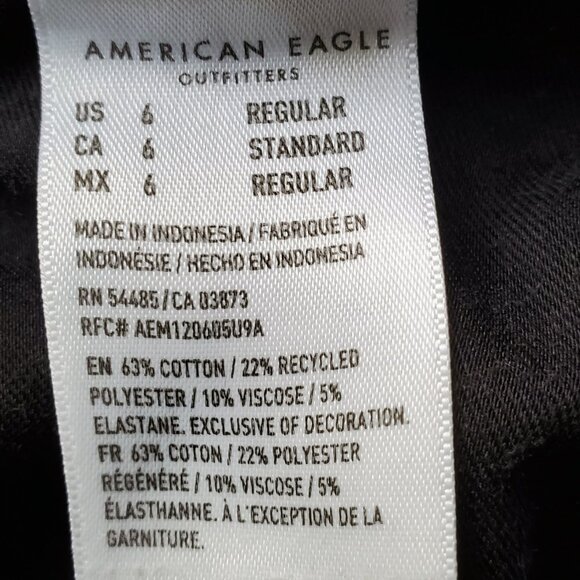 American Eagle Hi Rise Jegging Dream Stretch Black Size 6 - Picture 8 of 16